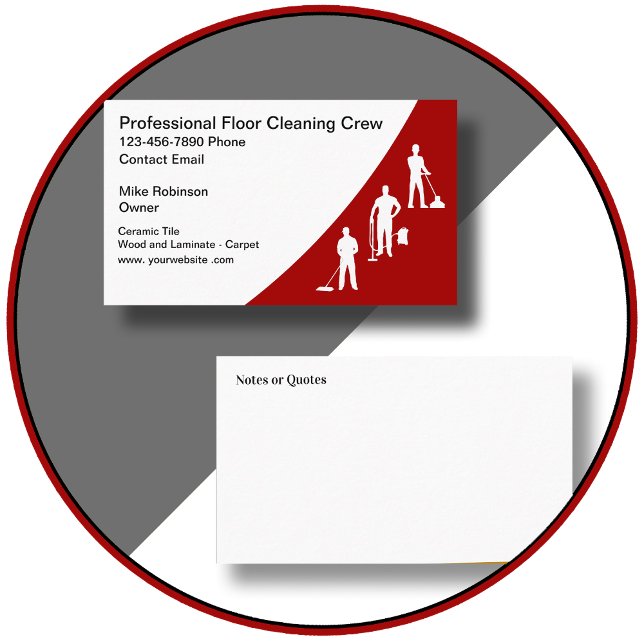 Floor Cleaning Professional Simple Business Cards (Creator Uploaded)