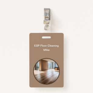 Floor Cleaning Service Modern Work Badges ID Badge