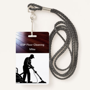Floor Cleaning Service Work Badges ID Badge