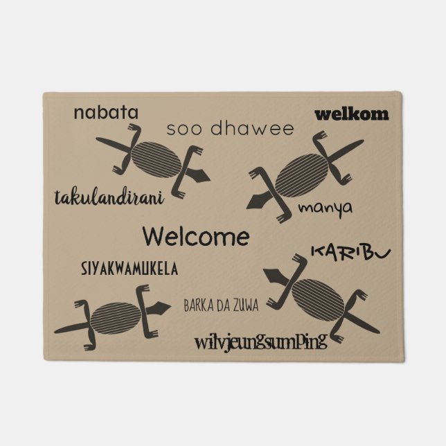 Floor Mat - Welcome, Karibu, Manya (Front)