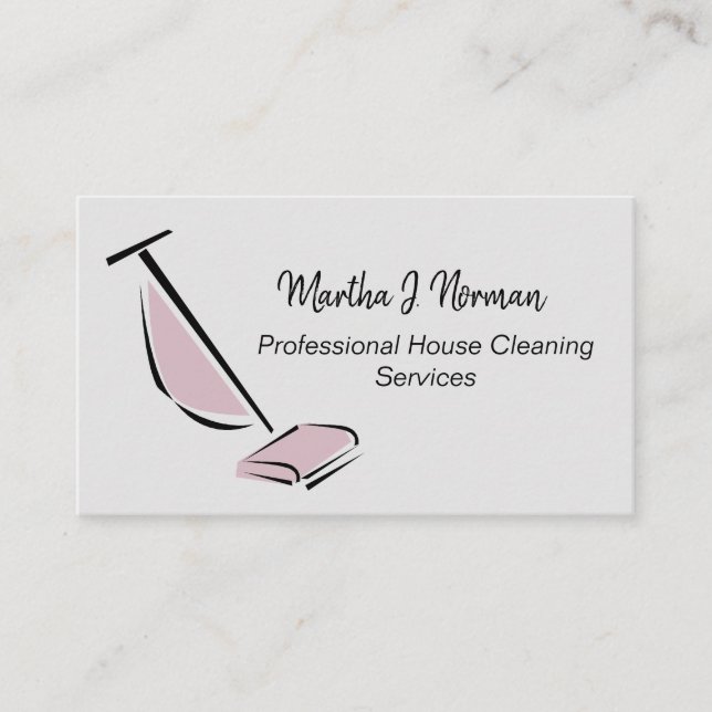 Floor Sweeper Print House Cleaning Service Business Card (Front)