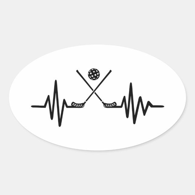 Floorball frequency oval sticker (Front)