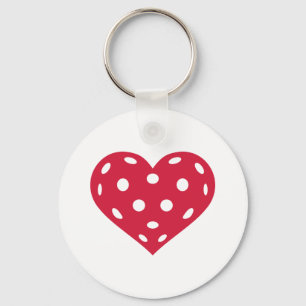 Floorball red heart key ring