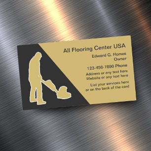 Flooring And Floor Cleaning Magnetic Business Card