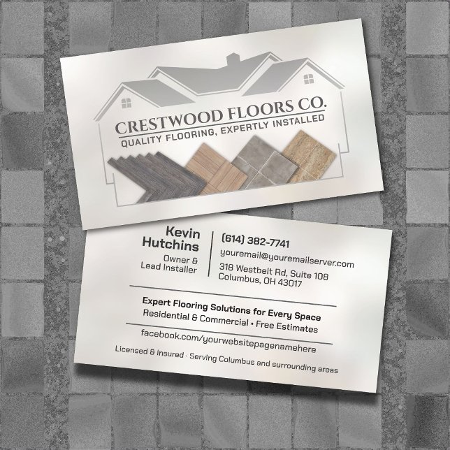 Flooring Contractor - Floor Installation Services Business Card (Creator Uploaded)