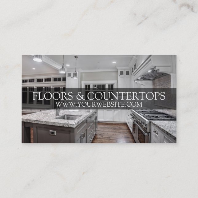 Flooring, Countertops Tile Stone Granite Marble Business Card (Front)