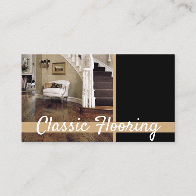 Flooring, Floors Construction Business Card (Front)