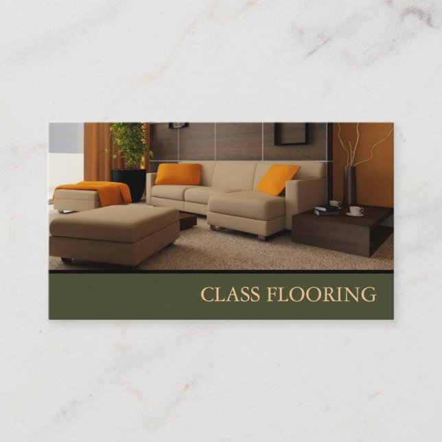 Flooring, Floors Construction Mill Work, Wood Business Card (Front)