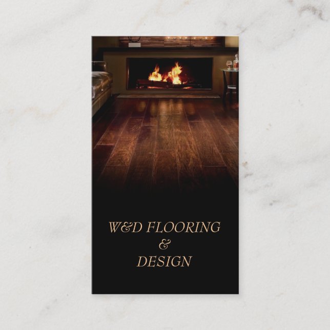 Flooring, Floors Construction Mill Work, Wood Business Card (Front)