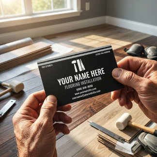 Flooring Installation Professional Black & Silver Business Card
