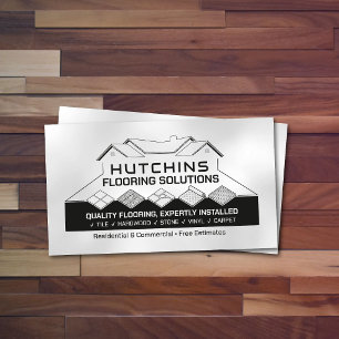Flooring Services Contractor Modern Professional Business Card