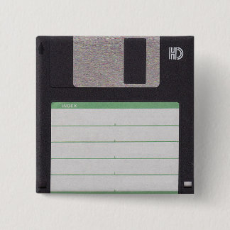 floppy disc 15 cm square badge