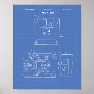Floppy Disc 1997 Patent Art - Blueprint Poster
