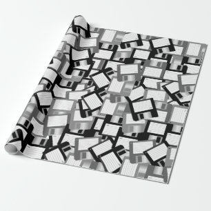 Floppy Disc Computer Science Engineer Monotone Wrapping Paper