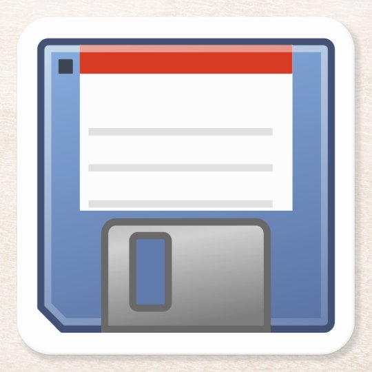 Floppy Disc Icon Square Paper Coaster