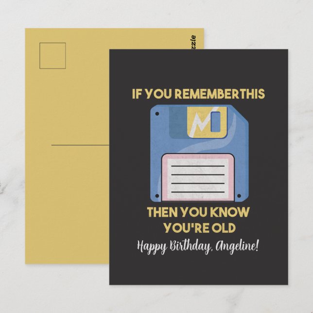 Floppy Disc: If you Remember this, You're Old Postcard (Front/Back)