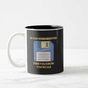Floppy Disc: If you Remember this, You're Old Two-Tone Coffee Mug