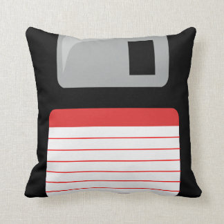 Floppy Disc Pillow - black, silver and red