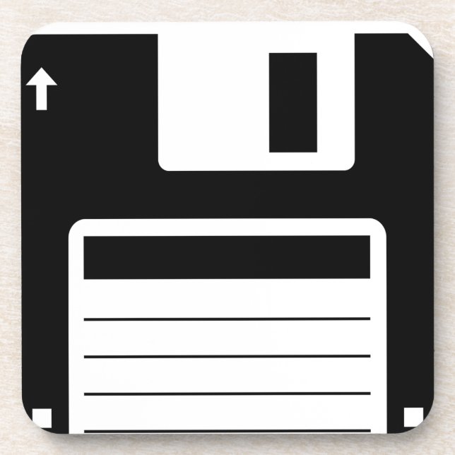 Floppy Disc Retro Illustration Design Coaster (Front)