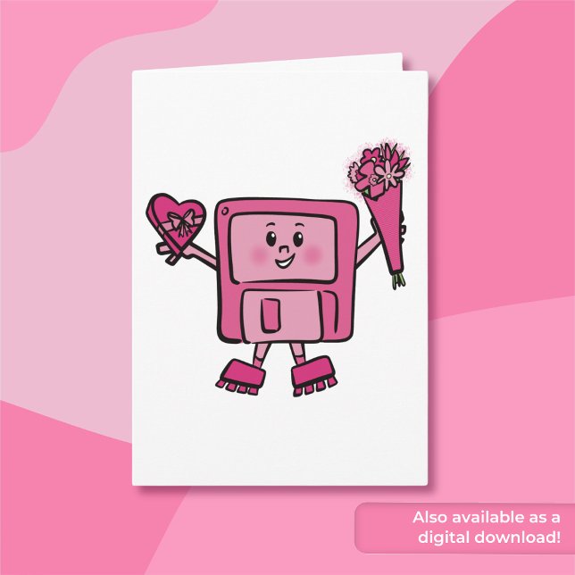 Floppy Disc Valentine with Binary Love Code Card (Creator Uploaded)