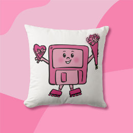 Floppy Disc Valentine with Binary Love Code Cushion