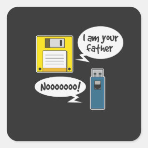Floppy Disk Diskette USB Square Sticker