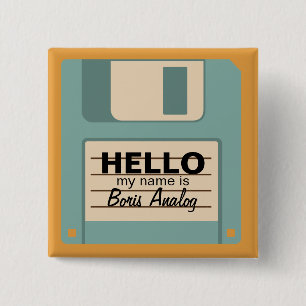 Floppy Diskette Personalised Name Badge