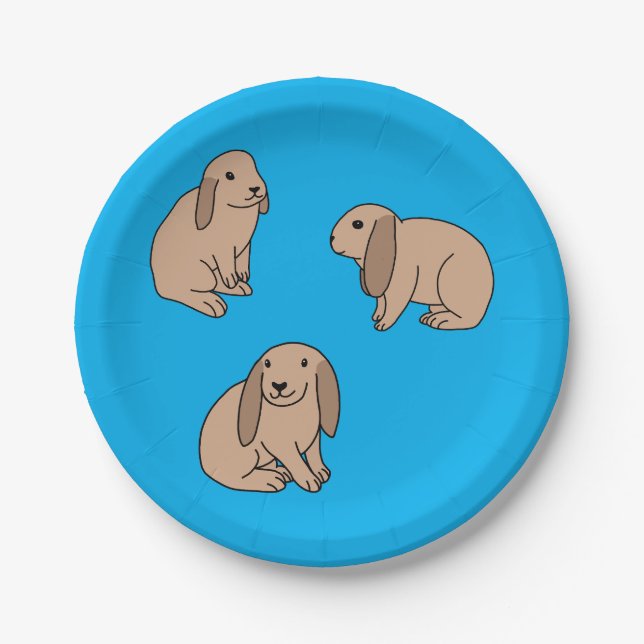 Floppy eared bunnies paper plate (Front)