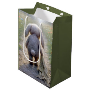 Floppy-eared Rabbit Dragging a Blanket Medium Gift Bag