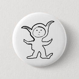 Floppy Pointy Ear Kids Jammies Design 6 Cm Round Badge