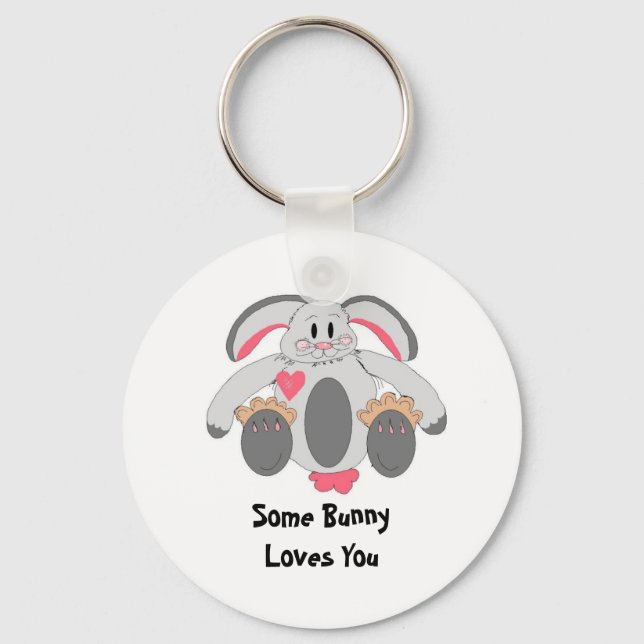 Floppy Rabbit With Saying Key Ring (Front)