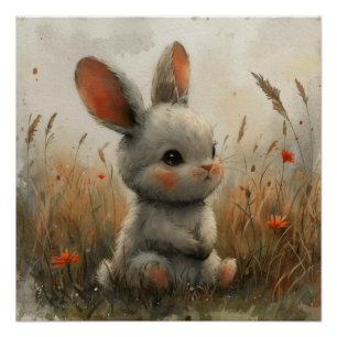 Flopsy Fancy: A Bit of Whimsy Bunny Poster