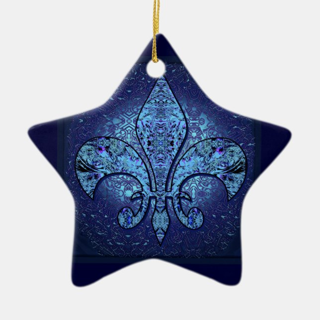 Flor-De-Lis,crest,flower- Ceramic Tree Decoration (Front)