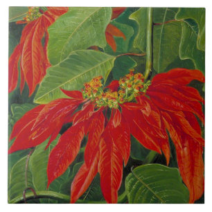 Flor de Pascua or Easter Flower, famous painting, Tile