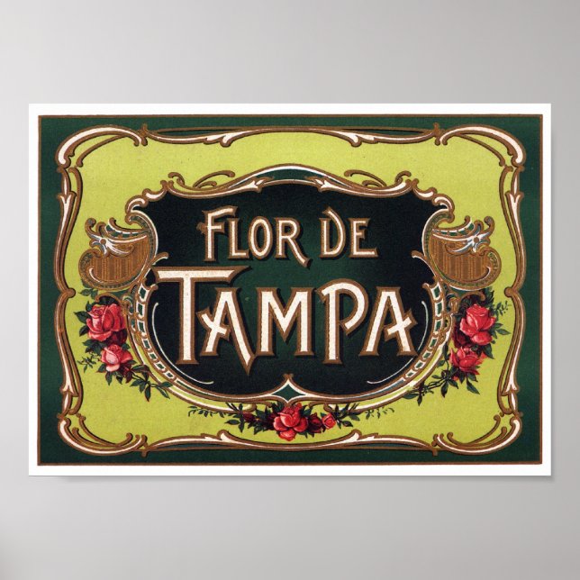 Flor de Tampa Cigar Label Poster (Front)