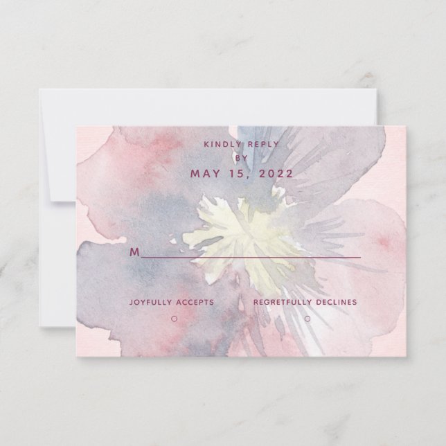 Flor Ever Wedding No Meal Choice RSVP Card (Front)