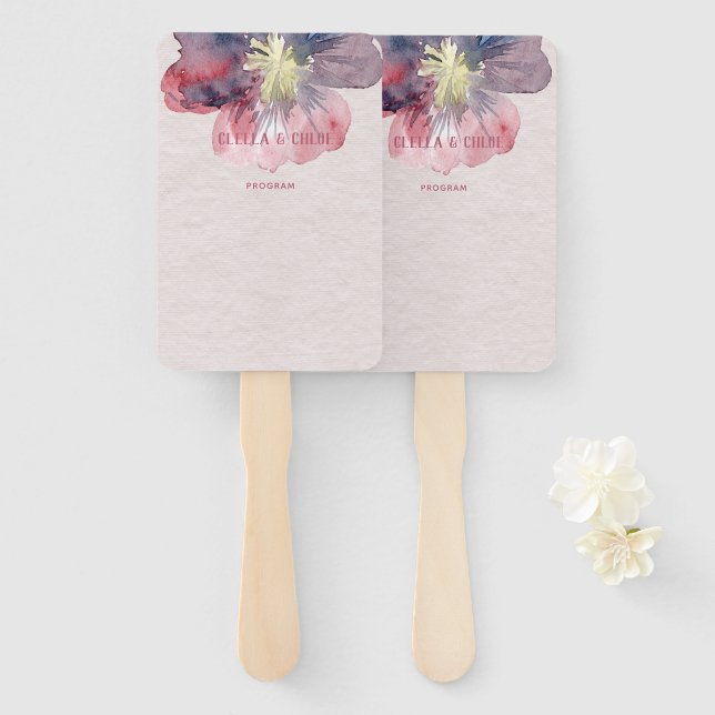 Flor Ever Wedding Program Hand Fan (Front and Back)