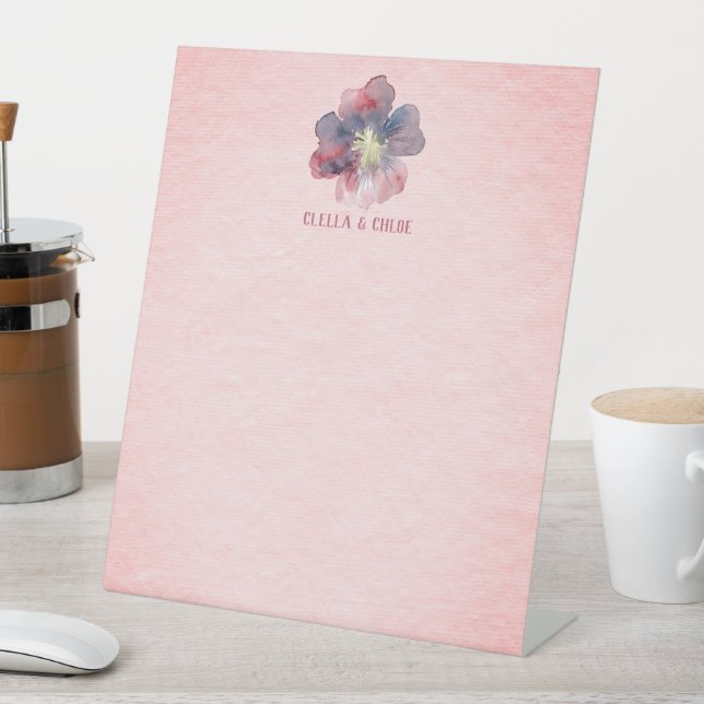 Flor Ever Wedding Table Pedestal Sign (In SItu)