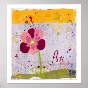 flor : flower Bilingual Print