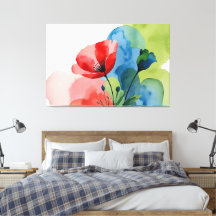 Flor in watercolor - Abstrac minimalist floral art