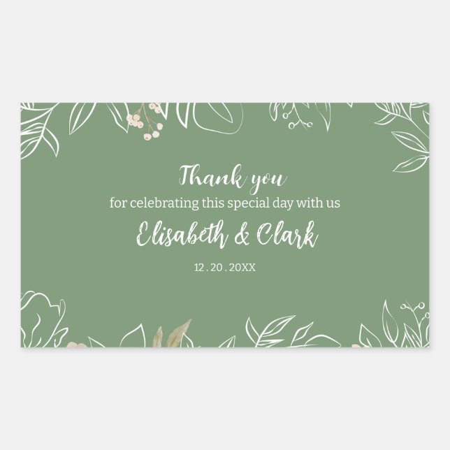 Flor Wedding: Spring Invitation Rectangular Sticker (Front)