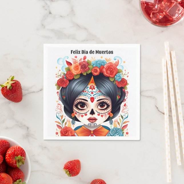  🌹 Flor y Calavera: Tribute to Dia de Muertos 🌹 Napkin (Insitu)