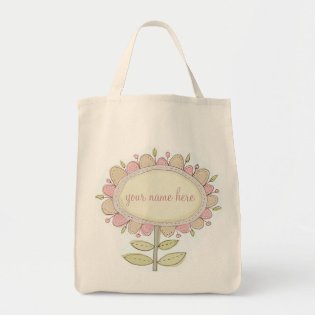 flora73..... personalise this tote with a name bag (Front)