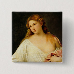 Flora 15 Cm Square Badge
