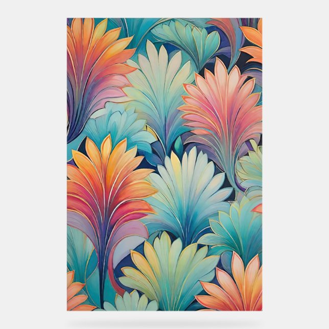 Flora 1 Floral Pastel Acrylic Sign (Front)