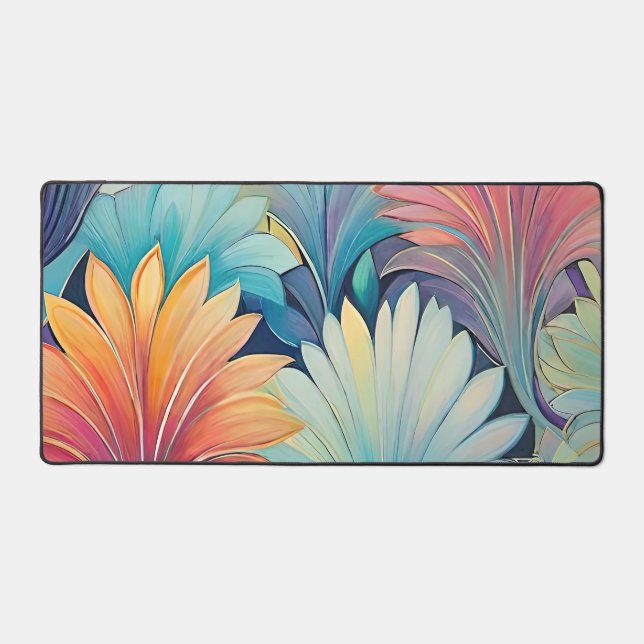 Flora 1 Floral Pastel Desk Mat (Front)