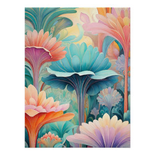 Flora 2 Floral Pastel Poster