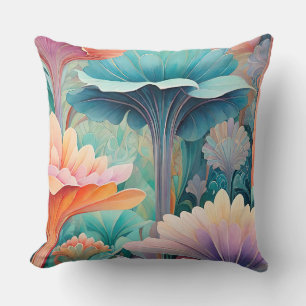 Flora 2 Floral Pastel Throw Pillow
