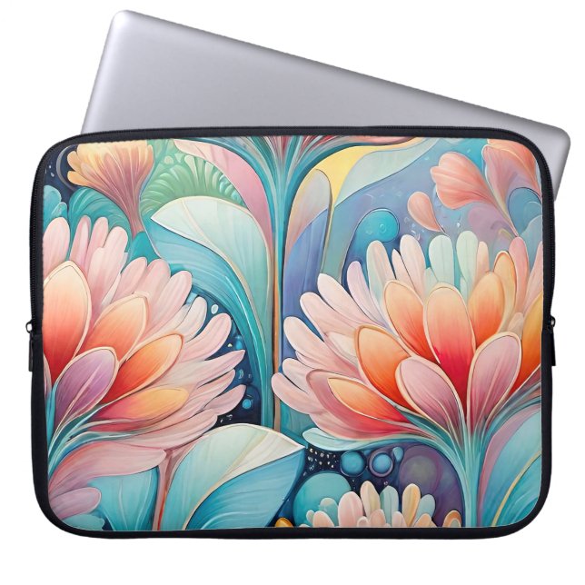 Flora 4 Floral Pastel Laptop Case (Front)