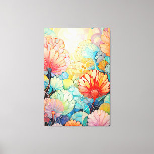 Flora 5 Floral Pastel Canvas Print